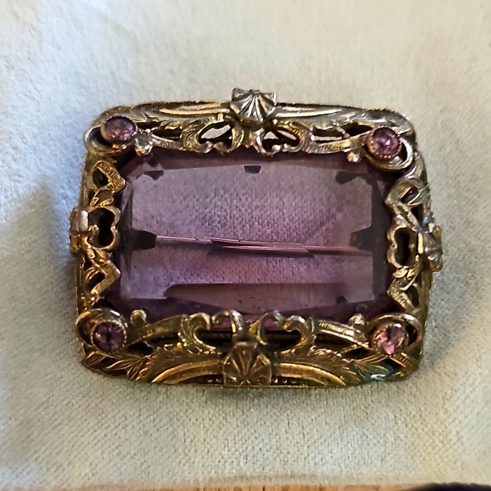 Antique Amethyst Brooch - Picture 1 of 3